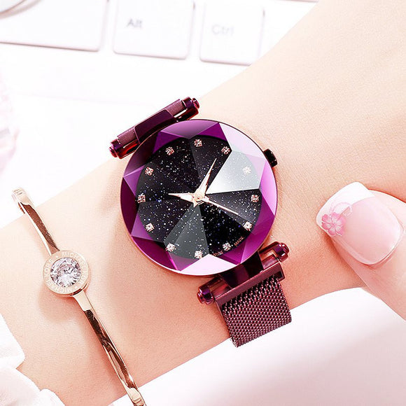 Quartz Purple Women's Lady Wrist Watch