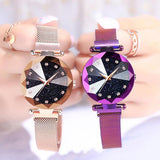 Fashion Diamond Starry Sky Magnet Watchs
