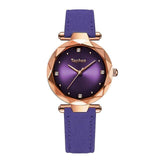 Colorful Leather Surface Starry Sky Wrist Watches